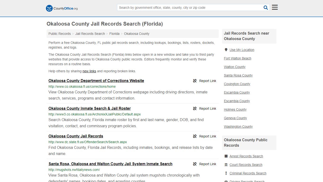 Jail Records Search - Okaloosa County, FL (Jail Rosters ...
